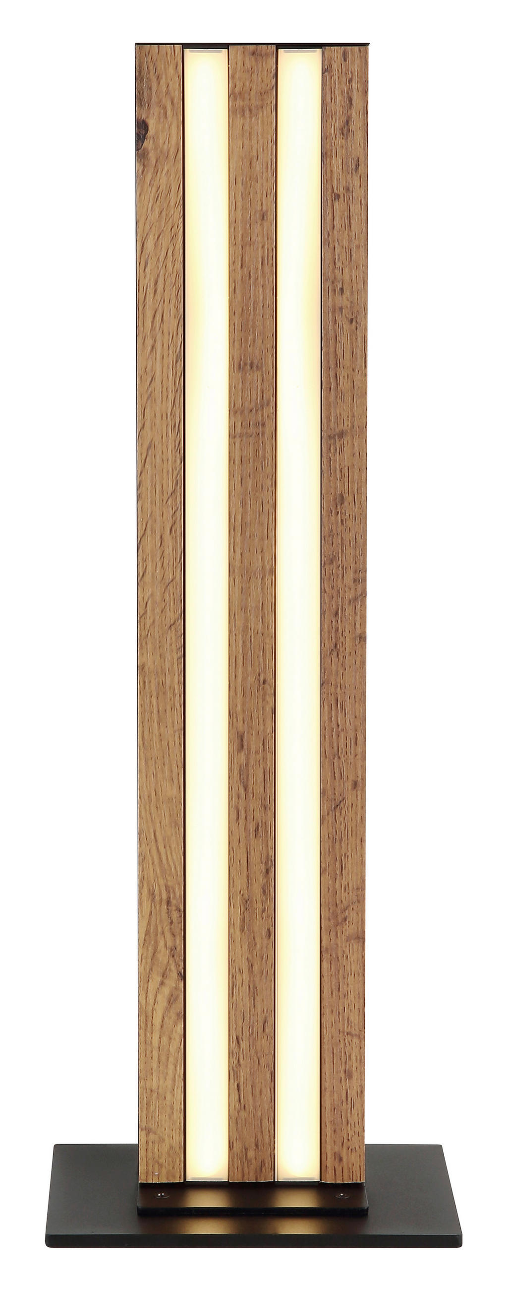 LED-TISCHLEUCHTE Hayden 18/12/50 cm  - Dunkelbraun/Opal, Design, Holzwerkstoff/Kunststoff (18/12/50cm) - Globo