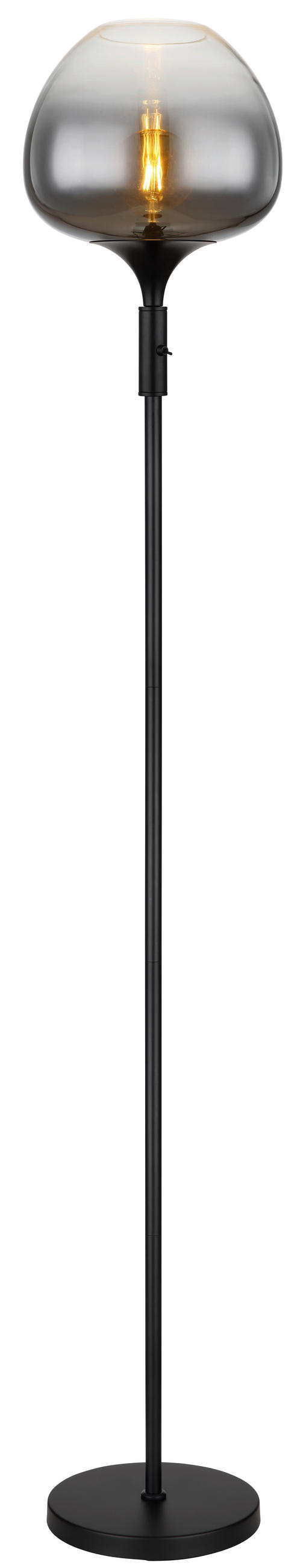 STEHLEUCHTE 29,4/165 cm   - Schwarz, Design, Glas/Metall (29,4/165cm)