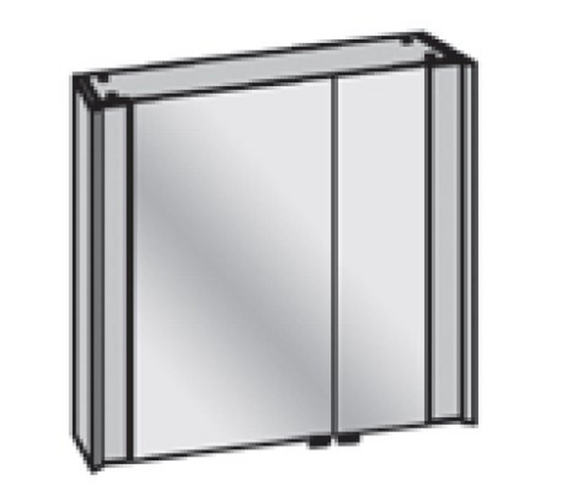 SPIEGELSCHRANK 82/76,8/20,8 cm  - Eichefarben/Silberfarben, MODERN, Glas/Holz (82/76,8/20,8cm) - Valdera