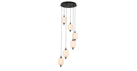 LED-HÄNGELEUCHTE 47/150 cm - Schwarz/Weiß, Trend, Kunststoff/Metall (47/150cm) - Novel