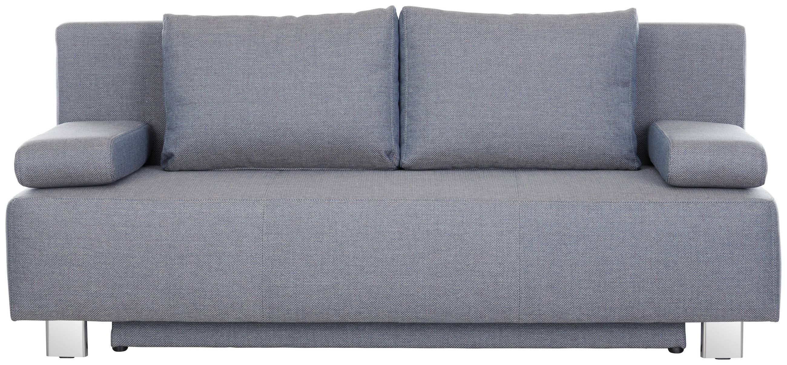 SCHLAFSOFA  mit Stoffauswahl, Rücken echt Grau  - Chromfarben/Grau, Design, Textil/Metall (197/88/89cm) - Livetastic