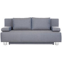 SCHLAFSOFA  mit Stoffauswahl, Rücken echt Grau  - Chromfarben/Grau, Design, Textil/Metall (197/88/89cm) - Livetastic
