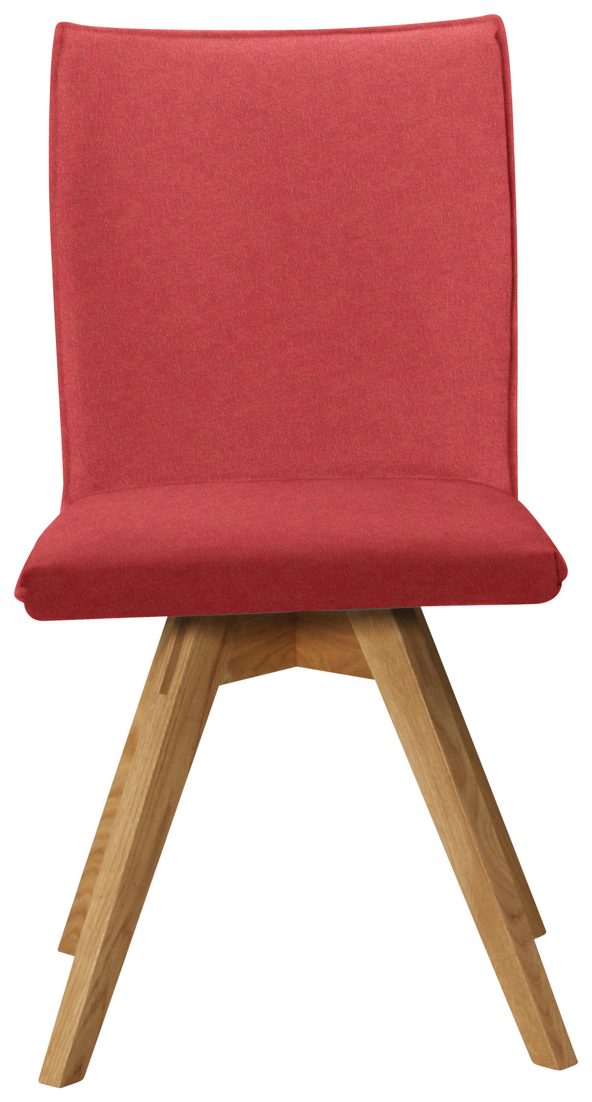 STUHL  in Lederlook, Mikrofaser  - Eichefarben/Rot, Konventionell, Holz/Textil (60/91/61cm) - Moderano