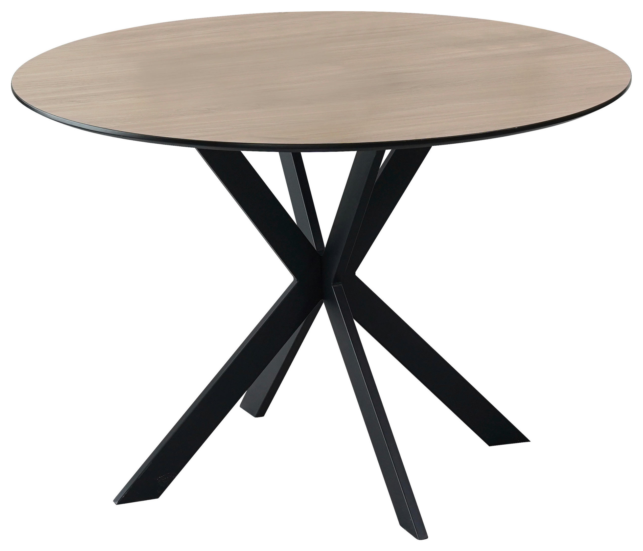 ESSTISCH in Metall, Holzwerkstoff  - Eichefarben/Schwarz, KONVENTIONELL, Holzwerkstoff/Metall (110/75/110cm) - P & B