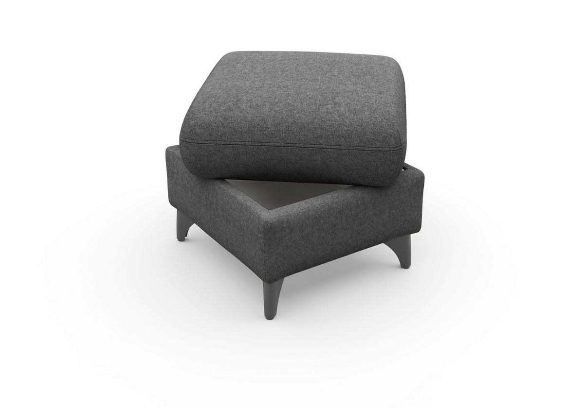 HOCKER in Textil Dunkelgrau  - Dunkelgrau/Schwarz, KONVENTIONELL, Textil/Metall (58/48/58cm) - Sit & More