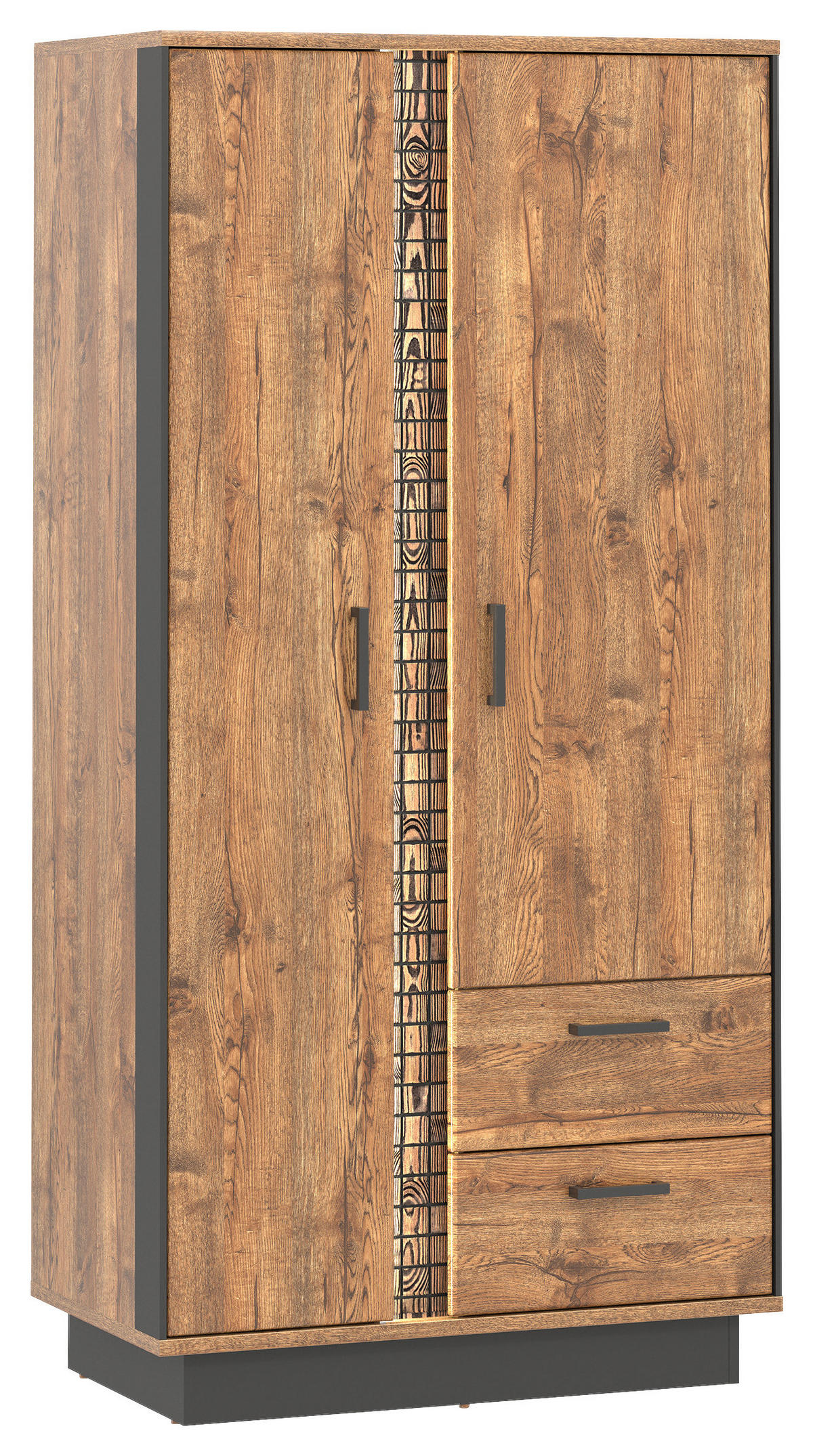 VYSOKÁ KOMODA, čierna, farba duba, 94,5/192/54 cm - čierna/farba duba, Design, kov/kompozitné drevo (94,5/192/54cm) - MID.YOU