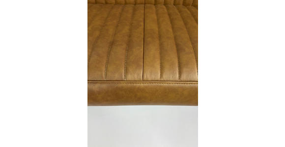 SITZBANK 170/92/63 cm  in Cognac  - Cognac/Schwarz, Design, Leder/Metall (170/92/63cm) - Ambia Home