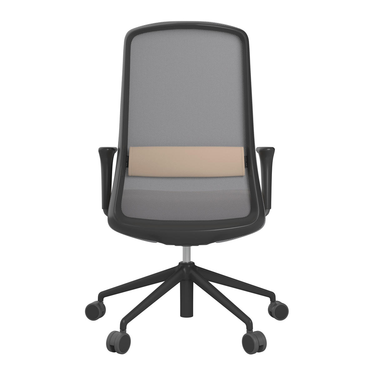 DREHSTUHL Lederlook Grau, Schwarz, Beige  - Beige/Schwarz, MODERN, Kunststoff/Textil (70/103-115/70cm)