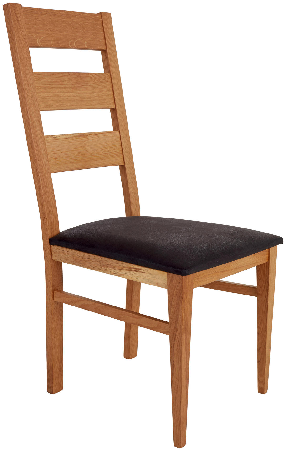 STUHL Schwarz Eiche massiv  - Eichefarben/Schwarz, KONVENTIONELL, Holz (45/97/51cm) - Livetastic