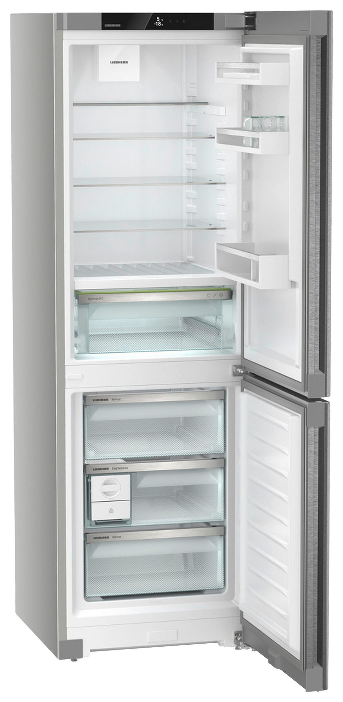 KÜHL-GEFRIER-KOMBINATION 59,7/185,5/67,5 cm CBNsda 5223  - Edelstahlfarben, Basics, Metall (59,7/185,5/67,5cm) - Liebherr