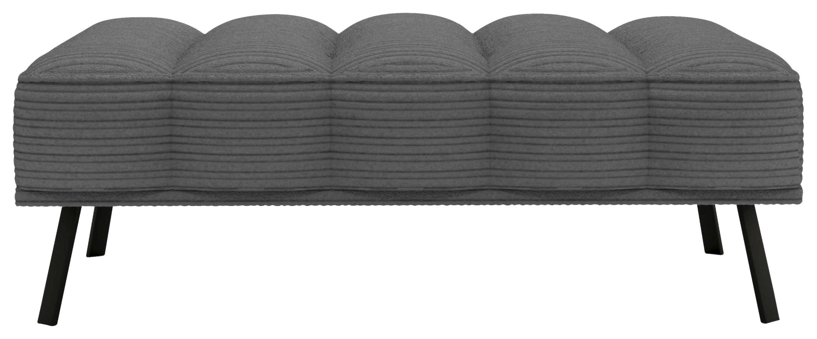 HOCKER Cord, Batyline® Anthrazit  - Anthrazit/Schwarz, Design, Textil/Metall (131/49/77cm) - Lomoco
