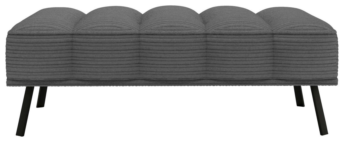 HOCKER Cord, Batyline® Anthrazit  - Anthrazit/Schwarz, Design, Textil/Metall (131/49/77cm) - Lomoco