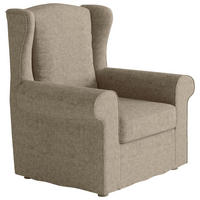 OHRENSESSEL in Flachgewebe Beige  - Beige, Design, Textil/Metall (88/105/90cm) - Livetastic