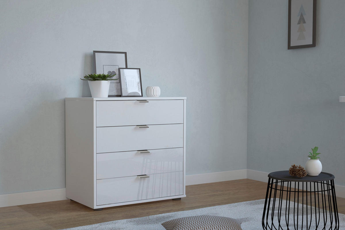 KOMMODE  in 80/70/43 cm  - Chromfarben/Schwarz, KONVENTIONELL, Glas/Holzwerkstoff (80/70/43cm) - Dieter Knoll