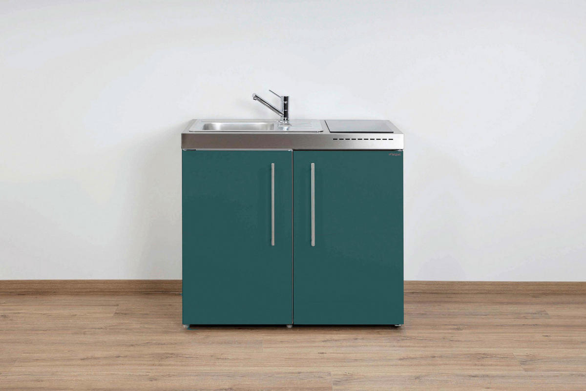 MINIKÜCHE  100/89/60 cm  in Türkis  - Türkis/Edelstahlfarben, Basics, Metall (100/89/60cm)