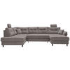 WOHNLANDSCHAFT in Chenille Graubraun  - Graubraun/Schwarz, MODERN, Holz/Textil (206/338/176cm) - Livetastic