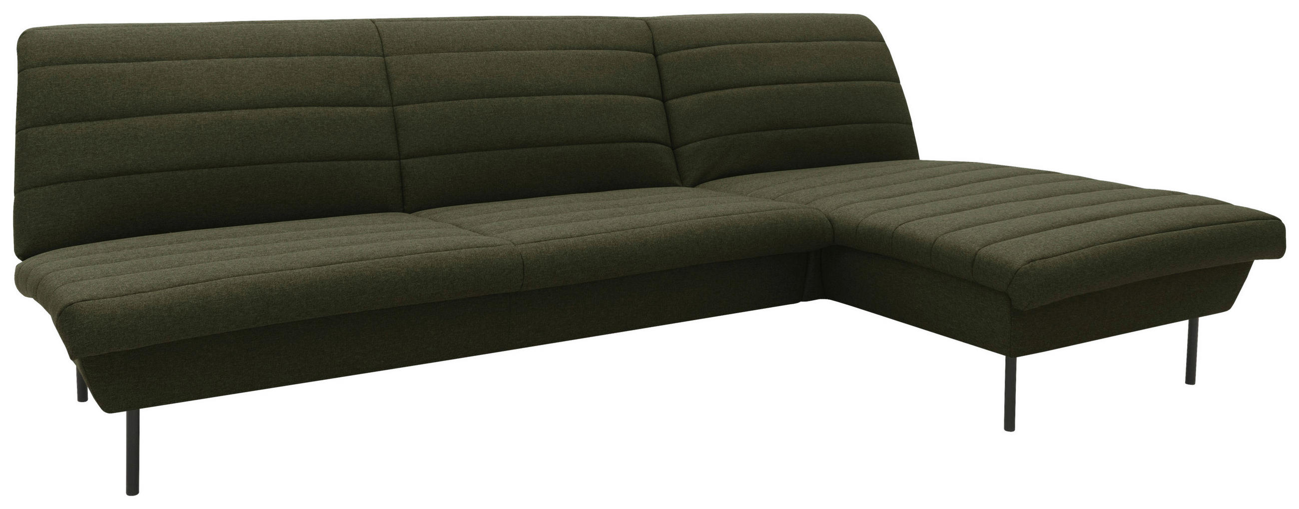 ECKSOFA in Webstoff Grün  274/168 cm  - Schwarz/Grün, Design, Textil/Metall (274/168cm) - LOOKS by W.Joop