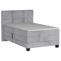 BOXSPRINGBETT 120/200 cm,  in Grau, Matratze, Topper, motorische Verstellbarkeit, Fernbedienung, H2 = mittel  - Schwarz/Grau, KONVENTIONELL, Holz/Kunststoff (120/200cm) - Chameo