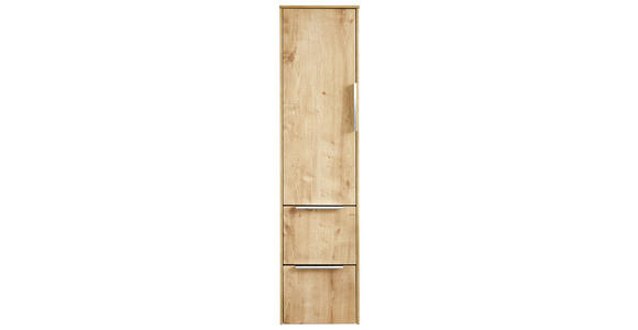 MIDISCHRANK 32,2/129/32,5 cm - Chromfarben/Eichefarben, KONVENTIONELL, Glas/Holzwerkstoff (32,2/129/32,5cm) - Novel
