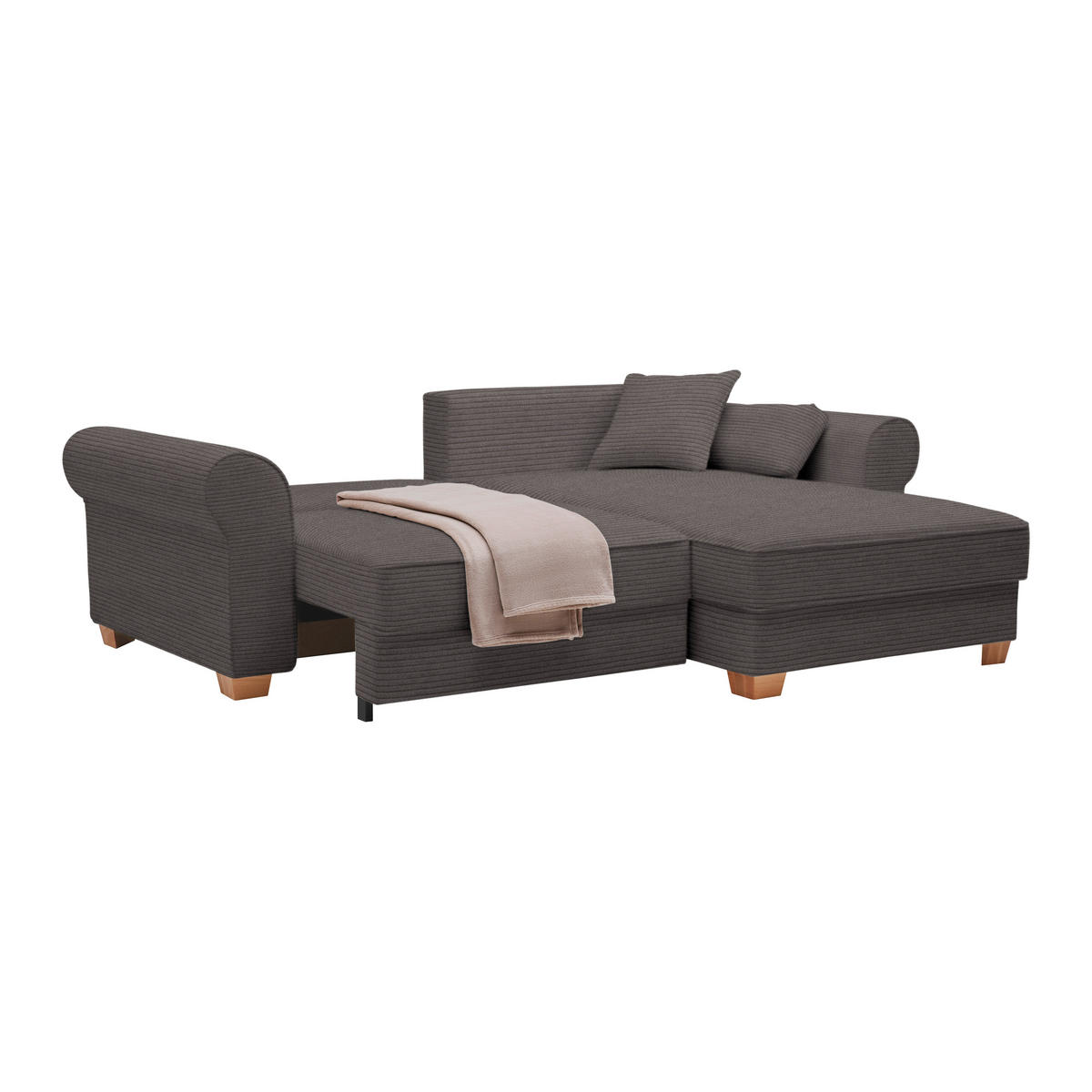 HÖRNSOFFA i mörkgrå  - mörkgrå, Modern, trämaterial/trä (255/185cm) - MID.YOU
