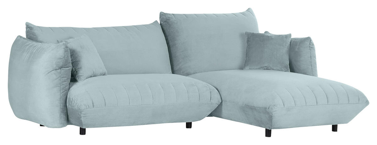 HÖRNSOFFA i plysch mintgrön  - mintgrön/svart, Klassisk, textil/plast (270/170cm) - MID.YOU