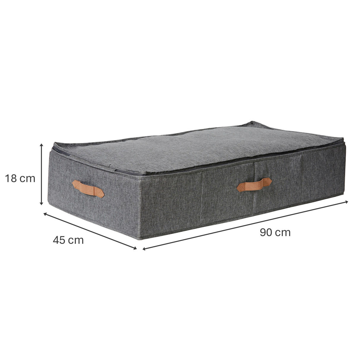 AUFBEWAHRUNGSBOX Premium  - Grau, Basics, Textil (90/45/18cm) - Store It