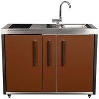 OUTDOORKÜCHE  - Edelstahlfarben/Braun, Basics, Metall (127/98/62cm)