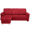 ECKSOFA in Flachgewebe Hellrot  163/220 cm  - Chromfarben/Hellrot, KONVENTIONELL, Textil/Metall (163/220cm) - Beldomo System