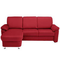 ECKSOFA in Flachgewebe Hellrot  - Chromfarben/Hellrot, Konventionell, Textil/Metall (163/220cm) - Beldomo System