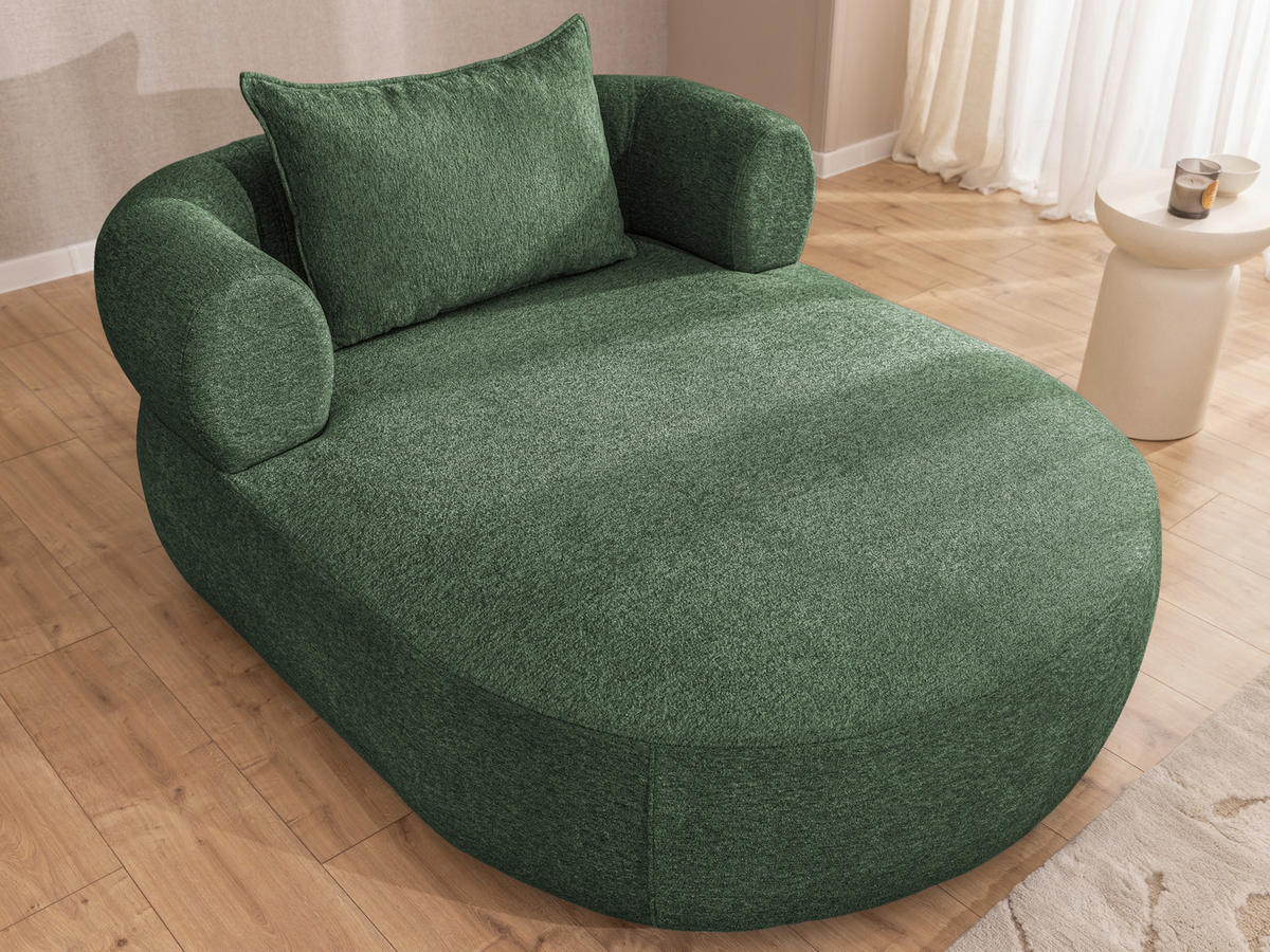 XXL-SESSEL Chenille Grün    - Schwarz/Grün, Design, Kunststoff/Textil (122/76/156cm) - Livetastic