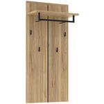 GARDEROBENPANEEL  in 60/127/30 cm  - Eichefarben/Schwarz, KONVENTIONELL, Holzwerkstoff/Metall (60/127/30cm) - Xora