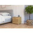 NACHTSCHRANK 50/49/42 cm  - Eichefarben/Silberfarben, Design, Holzwerkstoff/Metall (50/49/42cm) - Novel