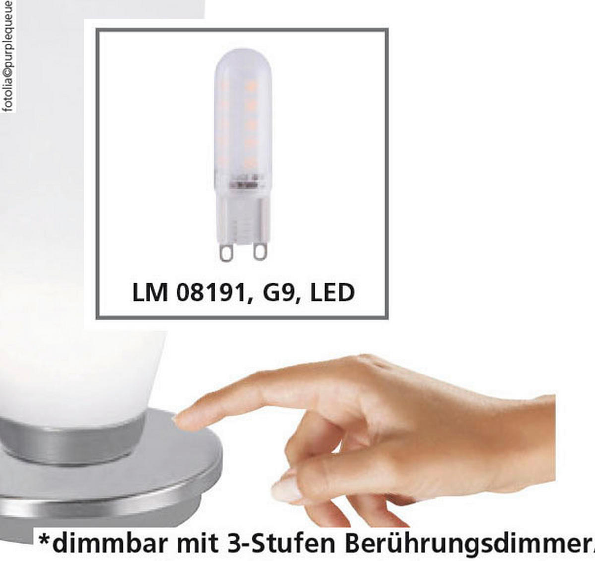 LED-TISCHLEUCHTE Tyra 11/11/34 cm   - Weiß/Nickelfarben, KONVENTIONELL, Glas/Metall (11/11/34cm) - Paul Neuhaus