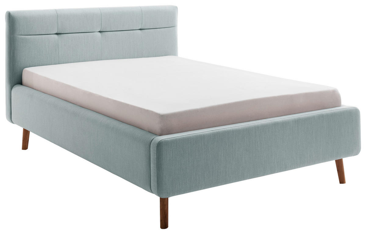 POLSTERBETT Lattenrost, Bettkasten Blau 140/200 cm  - Blau/Eichefarben, KONVENTIONELL, Holz/Textil (140/200cm) - Boxxx