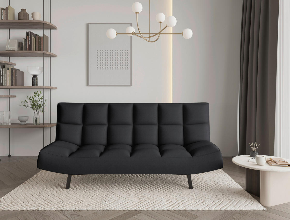 SCHLAFSOFA  in Mikrofaser Anthrazit  - Anthrazit/Schwarz, KONVENTIONELL, Holz/Textil (197/85/92cm) - Carryhome