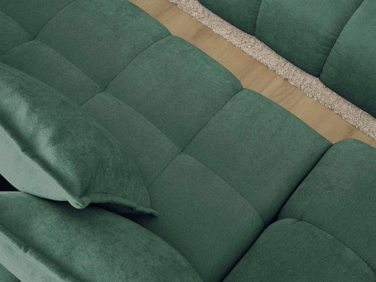 ECKSCHLAFSOFA EVEREST  mit Rücken echt, Armteil links, Armteil rechts Struktur Grün  - Schwarz/Grün, MODERN, Kunststoff/Textil (318/180cm) - Livetastic