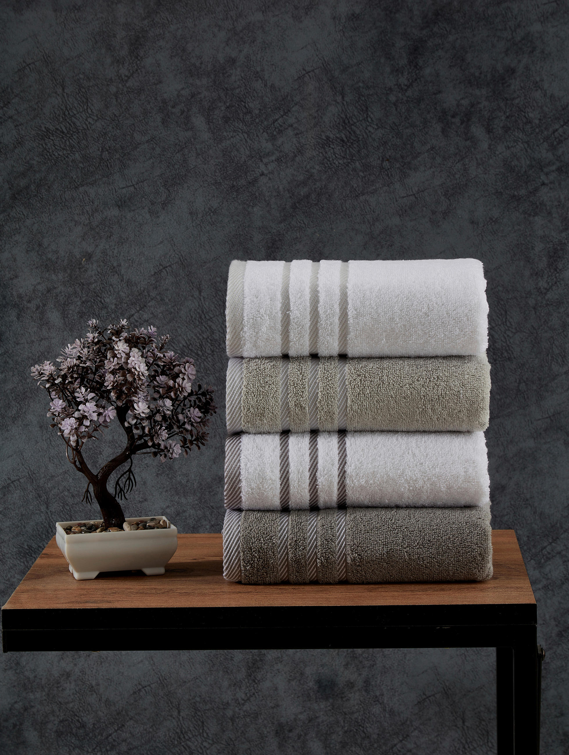 UTERÁK NA RUKY, 30/50 cm, sivá, biela - sivá/biela, Konventionell, textil (30/50cm) - Esposa