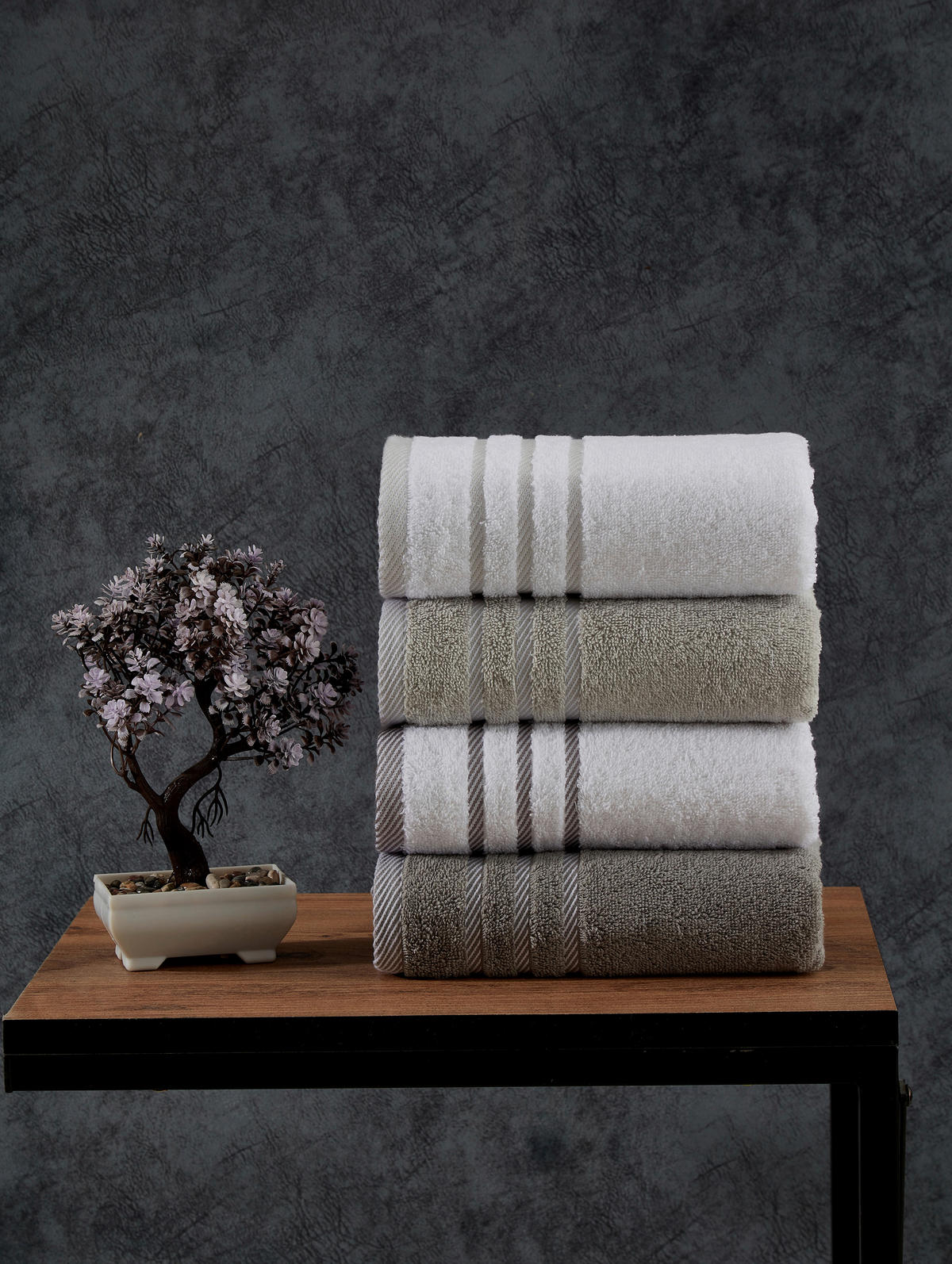 UTERÁK NA RUKY, 30/50 cm, sivá, biela - sivá/biela, Konventionell, textil (30/50cm) - Esposa