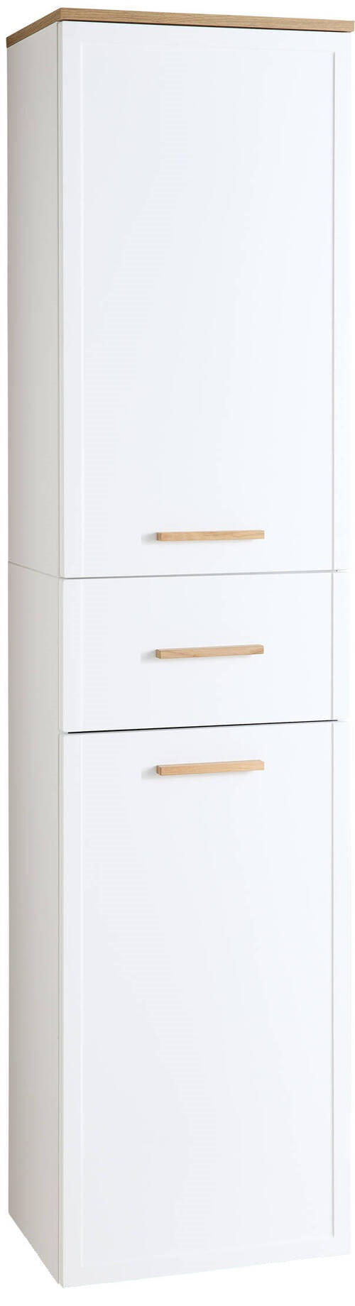 HOCHSCHRANK 45,2/184/32,5 cm  - Eichefarben/Weiß, KONVENTIONELL, Glas/Holz (45,2/184/32,5cm) - Xora