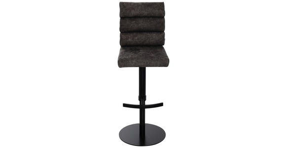 BARHOCKER Webstoff Braun Eisen Stoffauswahl, Sitzfläche 360° drehbar  - Schwarz/Braun, Design, Textil/Metall (42/90-117/58,5cm) - Novel