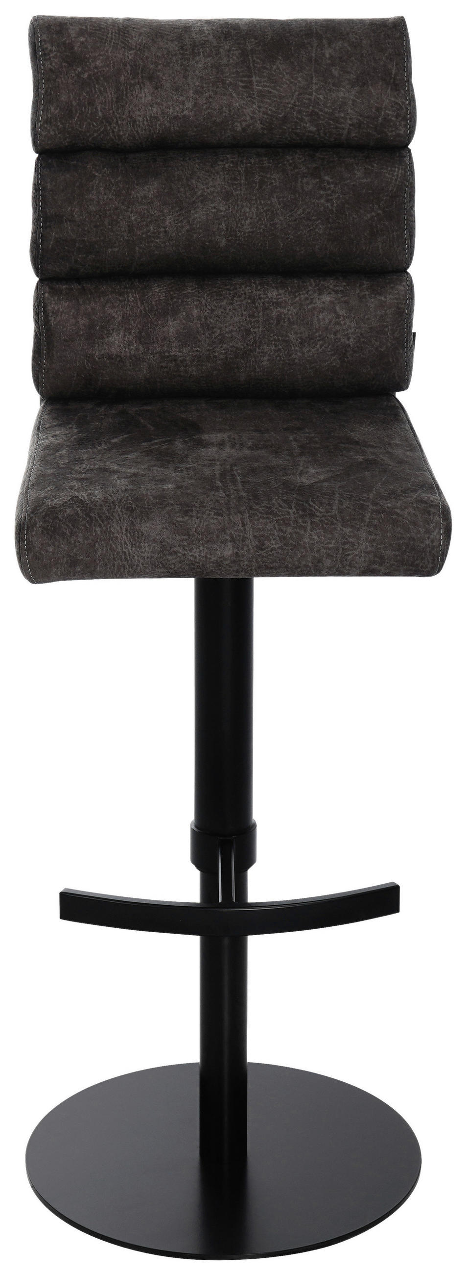 BARHOCKER Webstoff Braun Eisen Stoffauswahl, Sitzfläche 360° drehbar  - Schwarz/Braun, Design, Textil/Metall (42/90-117/58,5cm) - Novel