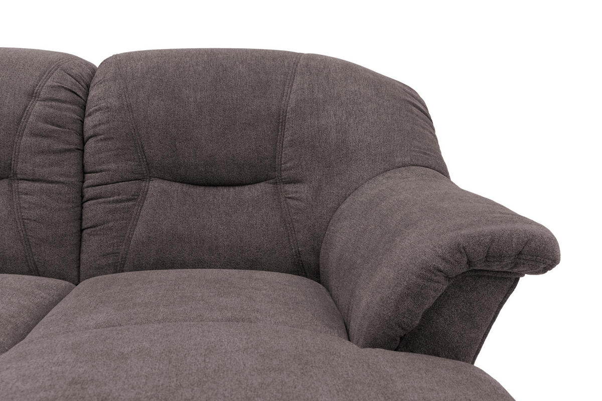 ECKSOFA Greige Mikrofaser  - Greige/Schwarz, KONVENTIONELL, Kunststoff/Textil (232/146cm) - MID.YOU