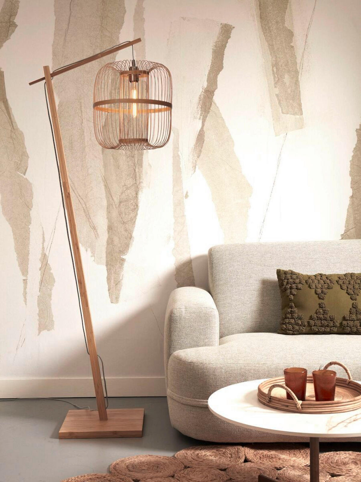 STOJACÍ LAMPA, 176/36/63 cm - přírodní barvy, Trend (176/36/63cm) - Good & Mojo