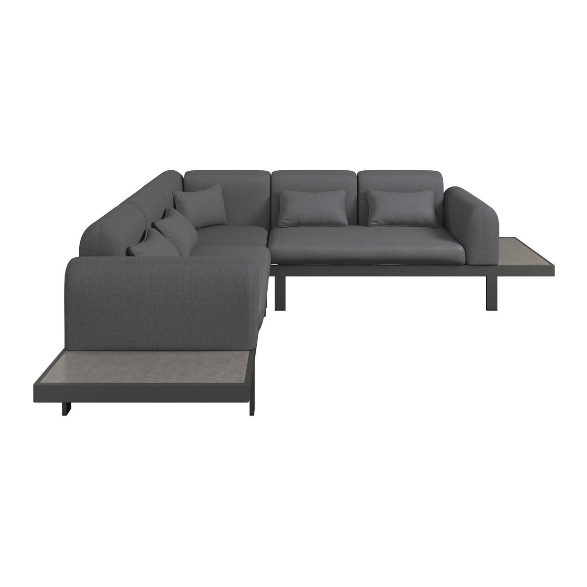 LOUNGEGARNITUR 273/273 cm Aluminium  - Anthrazit/Grau, MODERN, Glas/Textil (273/273cm) - Ambia Garden