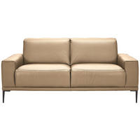 2-SITZER-SOFA in Echtleder Beige  - Beige/Schwarz, Design, Leder/Metall (180/82/92cm) - Johann Jakob