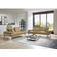 3-SITZER-SOFA in Velours Cappuccino  - Beige/Schwarz, Design, Textil/Metall (222/89/104cm) - Dieter Knoll