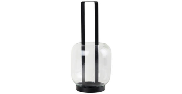 LATERNE - Schwarz, Trend, Glas/Metall (13,5/29cm) - Ambia Home