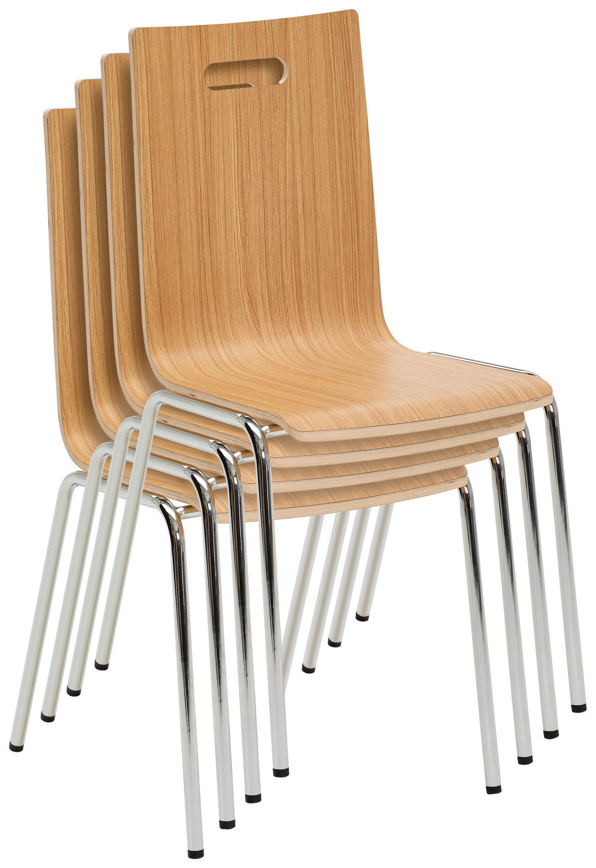 BESUCHERSTUHL  in Eichefarben, Chromfarben  - Chromfarben/Eichefarben, Basics, Holz/Metall (37/87/50cm) - Carryhome