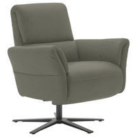 RELAXSESSEL in Leder Grau  - Schwarz/Grau, Design, Leder/Metall (81/118/82cm) - Schöner Wohnen