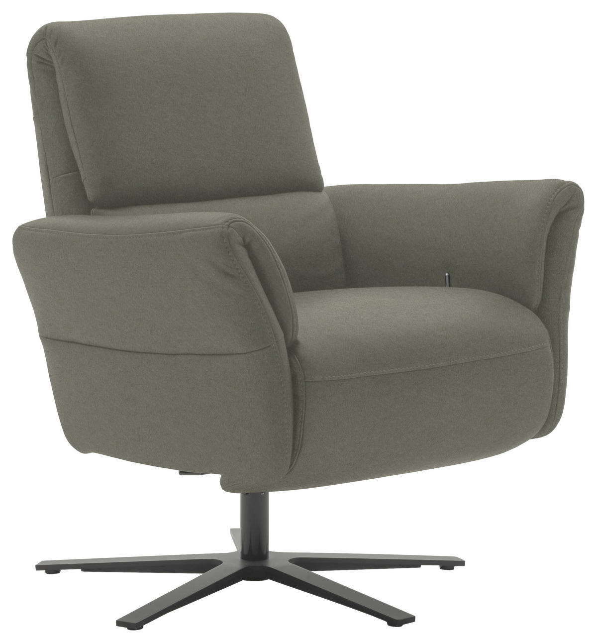 RELAXSESSEL in Leder Grau  - Schwarz/Grau, Design, Leder/Metall (81/118/82cm) - Schöner Wohnen